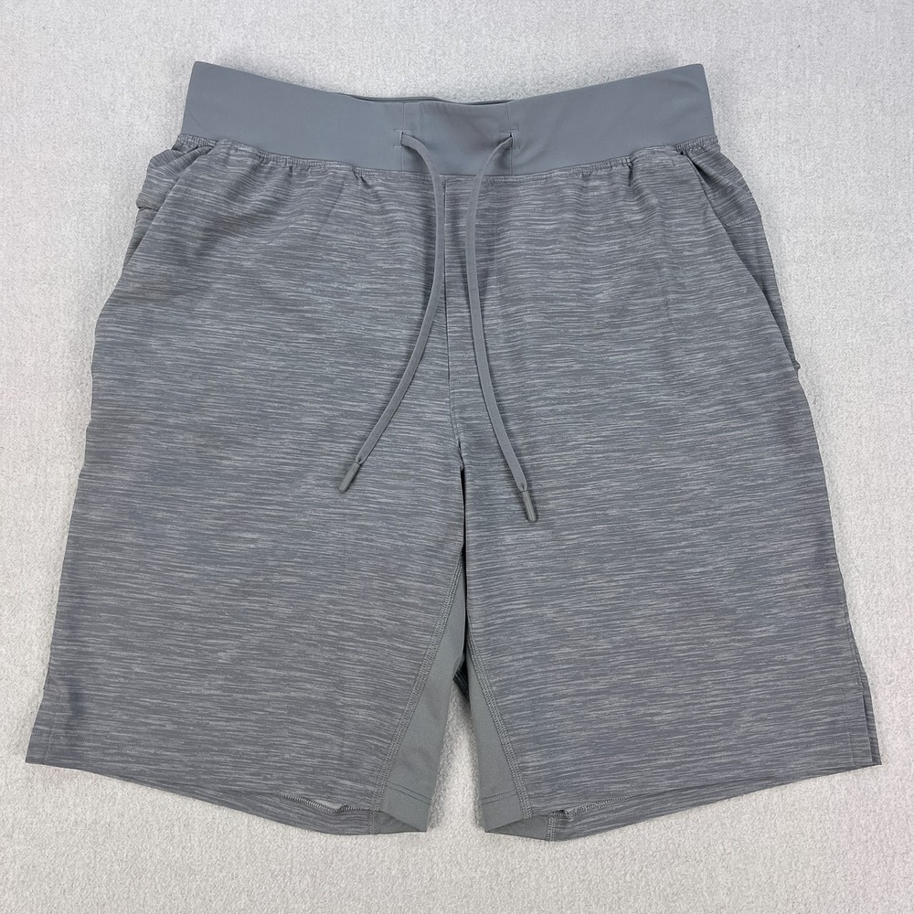 Lululemon T.H.E. Shorts Mens M Heather Gray Stretch Linerless Classic 9" Inseam